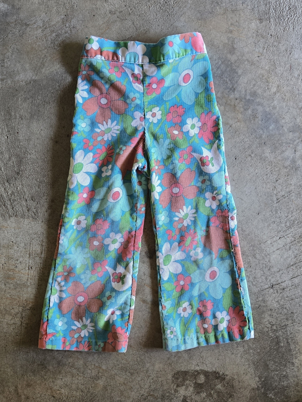 2 For $15 Girls' Vintage 70s Pants Floral Hippie Toddler 4T